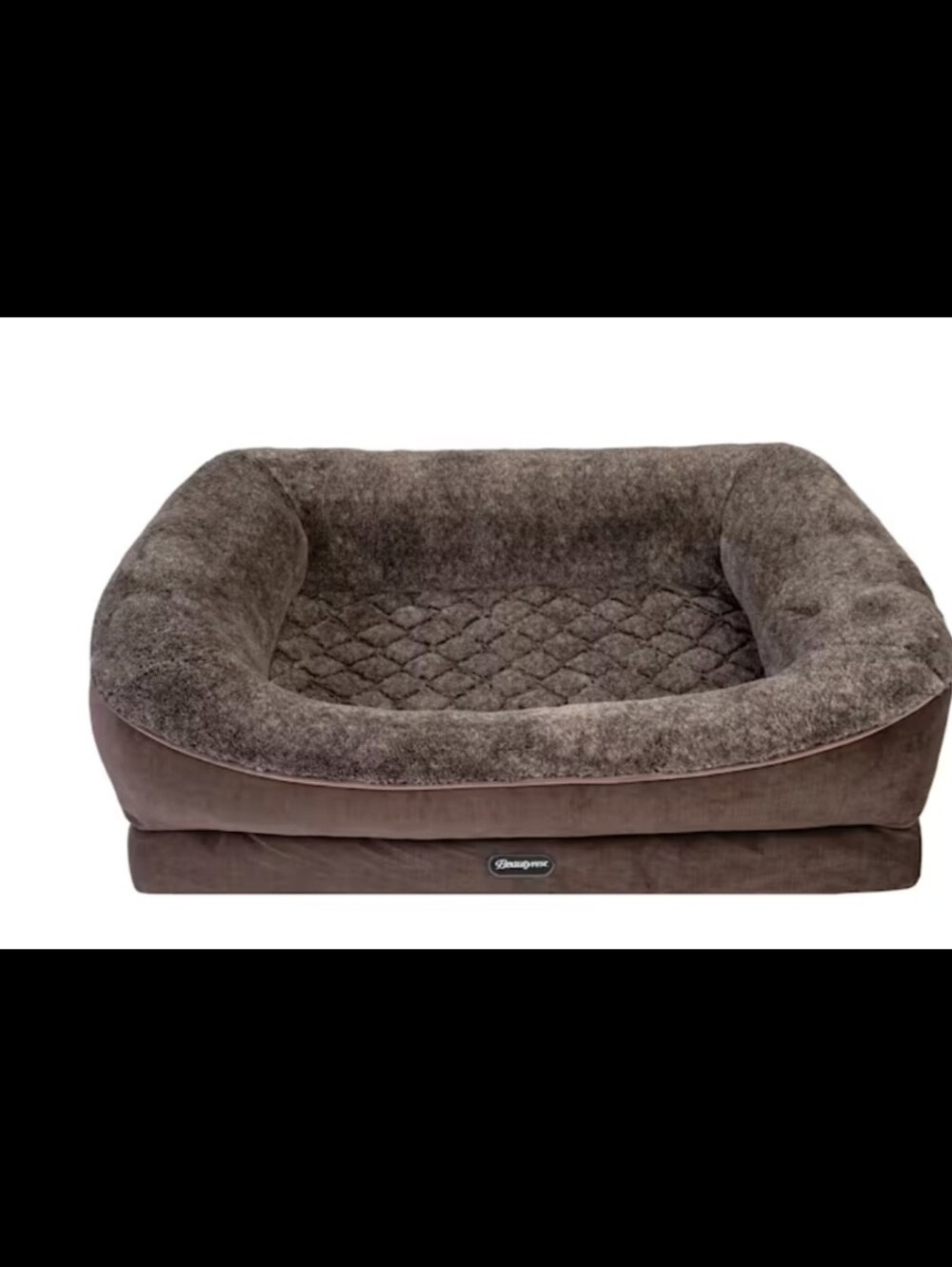 Dreamer Beautyrest Plush Bolster Dog Bed in Brown